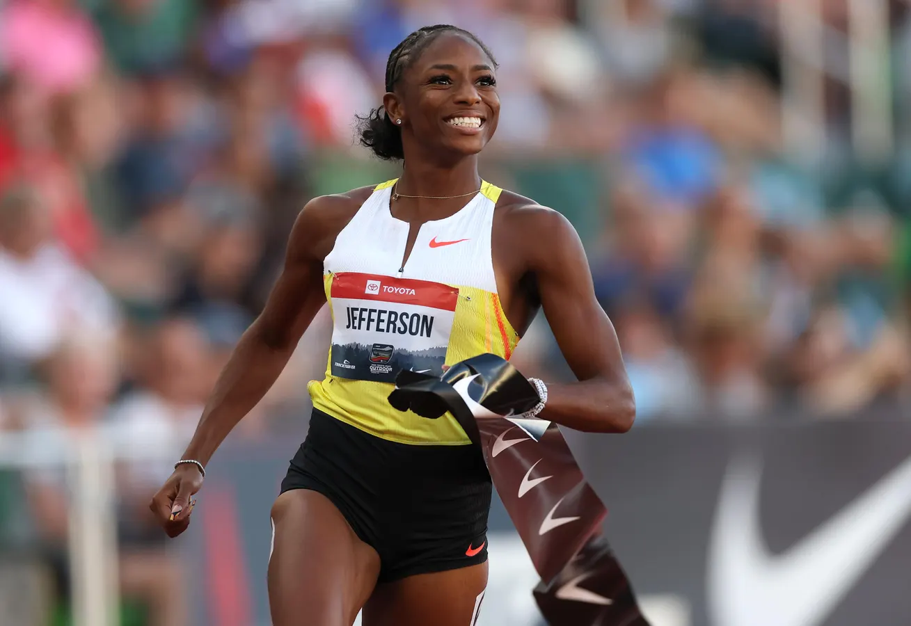 Melissa Jefferson-Wooden mantém sequência invicta e fatura o título norte-americano dos 100 m - Imagem do artigo