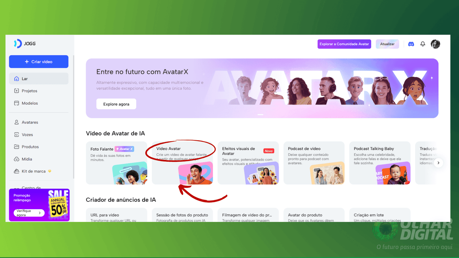 Plataforma JoggAI permite criar vídeos com avatares realistas em poucos minutos - Imagem do artigo